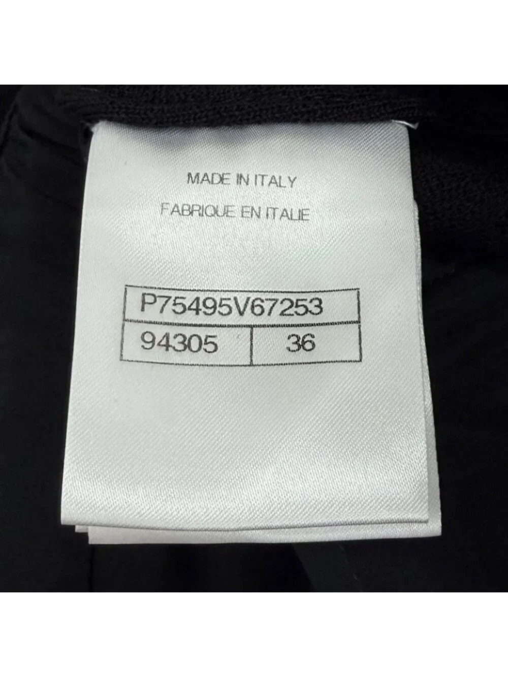 Chanel CC Logo Rhinestone Button Wool Pants Black 36